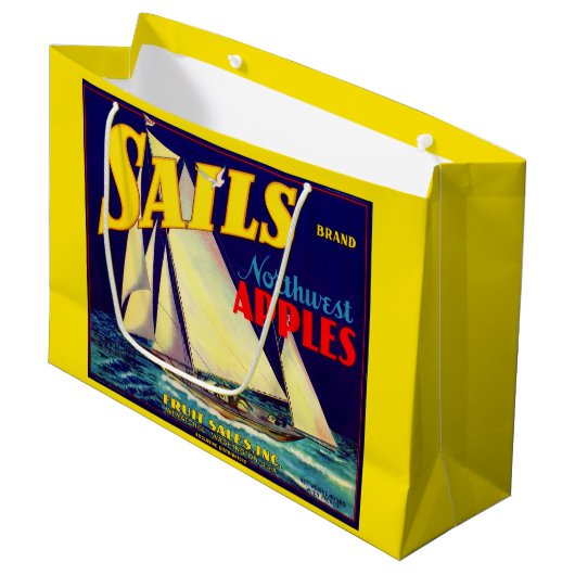 Sails Northwest Apples, 1930s, op label afdrukken Groot Cadeauzakje (Voorkant Gekanteld)