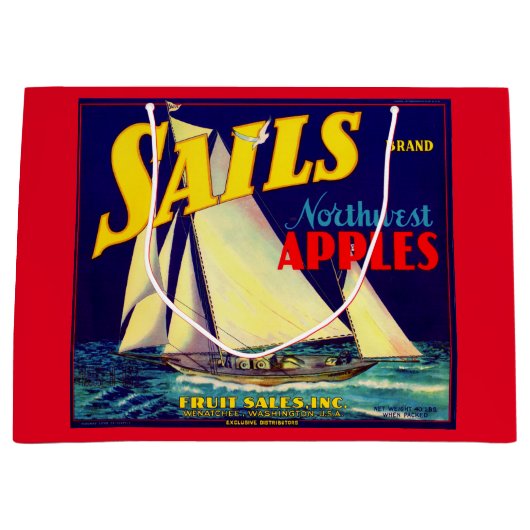 Sails Northwest Apples, 1930s, op label afdrukken Groot Cadeauzakje (Voorkant)