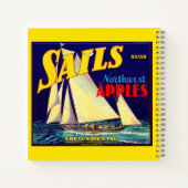Sails Northwest Apples, 1930s, op label afdrukken Notitieboek (Achterkant)