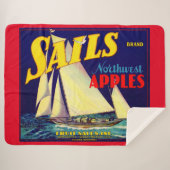 Sails Northwest Apples, 1930s, op label afdrukken Sherpa Deken (Voorkant (horizontaal))