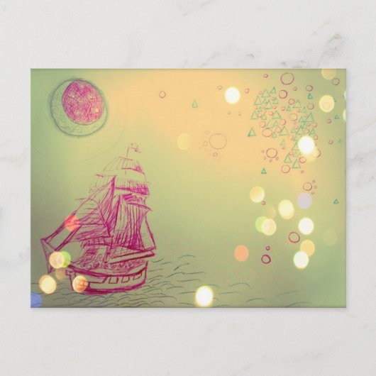 Sailship onder CirkelHemelen Briefkaart (Voorkant)