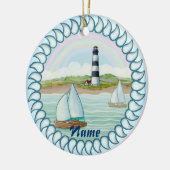Sailships Lighthouse aangepaste naam ornament (Links)