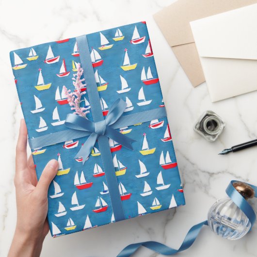 Sailships Pattern Preppy Cadeaupapier (Geschenken)