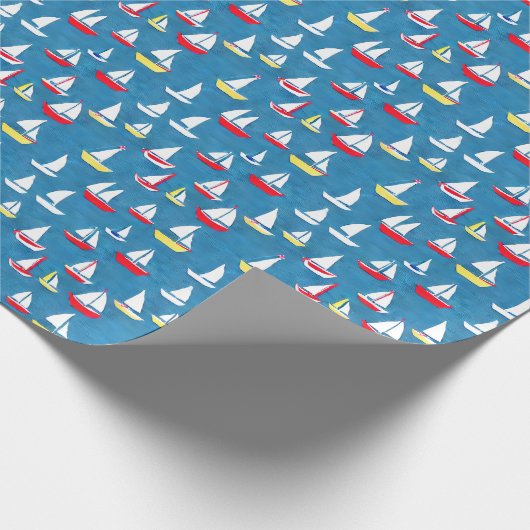Sailships Pattern Preppy Cadeaupapier (Hoek)