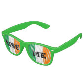 Sain Patricks Day & Irish Flag /shades Kiss me Retro Zonnebril (Gekanteld)