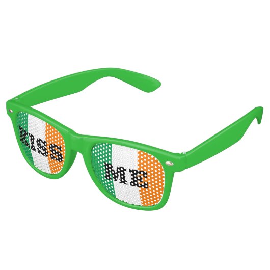 Sain Patricks Day & Irish Flag /shades Kiss me Retro Zonnebril (Gekanteld)
