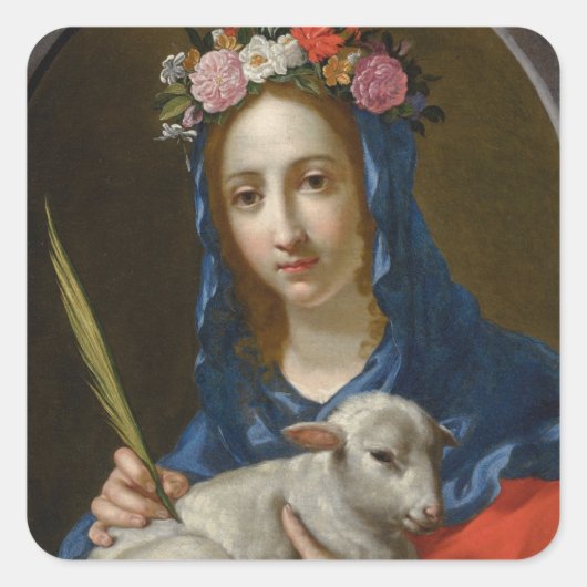 Saint Agatha (door Cesare Dandini) Vierkante Sticker (Voorkant)