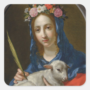 Saint Agatha (door Cesare Dandini) Vierkante Sticker