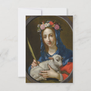 Saint Agatha met Prayer Kaart