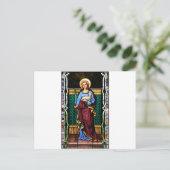 Saint Agnes (Agnes van Rome) - Glas in lood kunst Briefkaart (Staand voorkant)