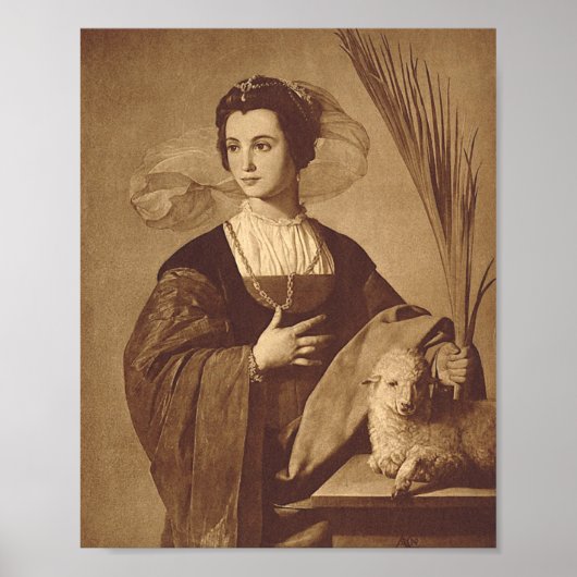 Saint Agnes door Alonso Cano Poster (Voorkant)