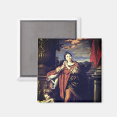 Saint Agnes door Domenichino (c. 1620) Magneet (Voorkant / Achterkant)