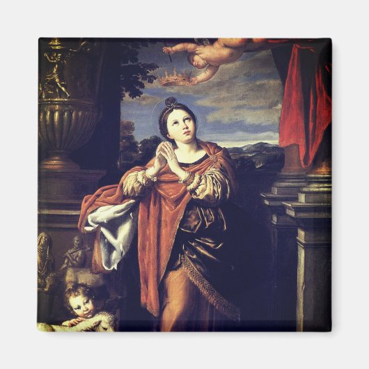 Saint Agnes door Domenichino (c. 1620) Magneet (Voorkant)