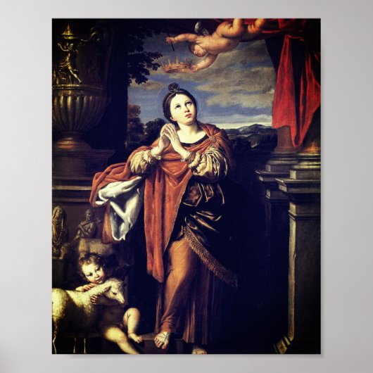 Saint Agnes door Domenichino (c. 1620) Poster (Voorkant)