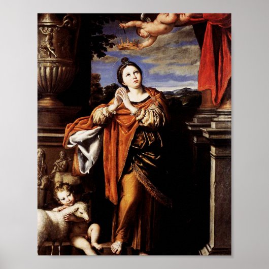 Saint Agnes door Domenico Zampieri Poster (Voorkant)