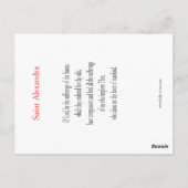 Saint Alexandra Prayer-kaart Briefkaart (Achterkant)