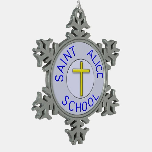 Saint Alice School kleur patch Tin Sneeuwvlok Ornament (Links)