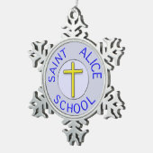 Saint Alice School kleur patch Tin Sneeuwvlok Ornament (Rechts)