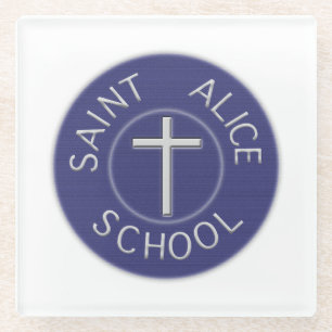 Saint Alice School traditionele patch Glazen Onderzetter