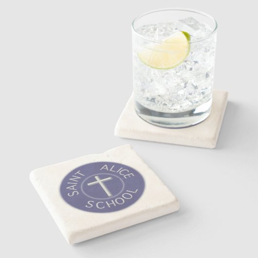 Saint Alice School traditionele patch Stenen Onderzetter (Zijkant)