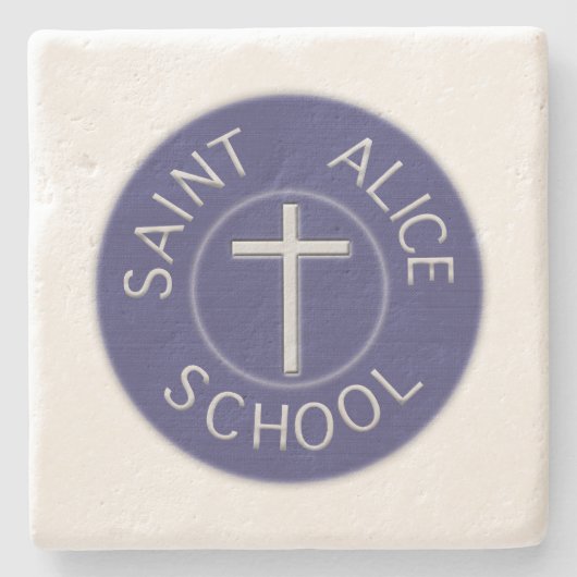 Saint Alice School traditionele patch Stenen Onderzetter (Voorkant)