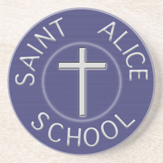 Saint Alice School traditionele patch Zandsteen Onderzetter (Voorkant)