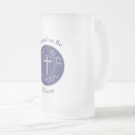 Saint Alice Traditionele Patch Trots op Alum zijn Matglas Bierpul (Voorkant rechts)