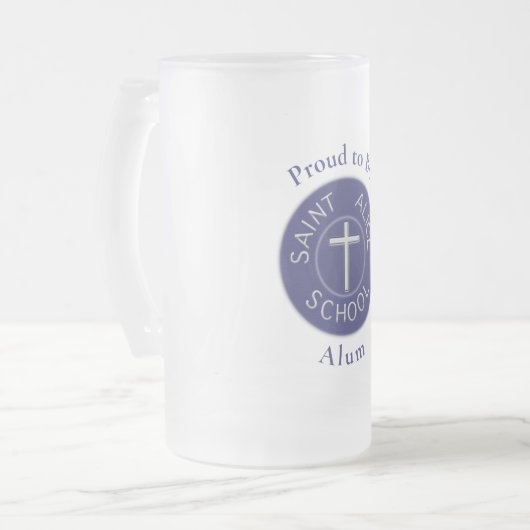 Saint Alice Traditionele Patch Trots op Alum zijn Matglas Bierpul (Voorkant links)