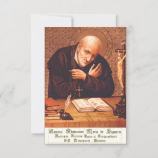 Saint Alphonsus Liguori Doctor of Zeal Holy Card Bedankkaart