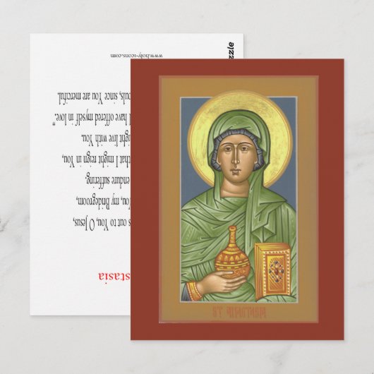Saint Anastasia Prayer Card Briefkaart (Voorkant / Achterkant)