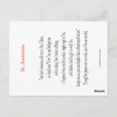 Saint Anastasia Prayer Card Briefkaart (Achterkant)