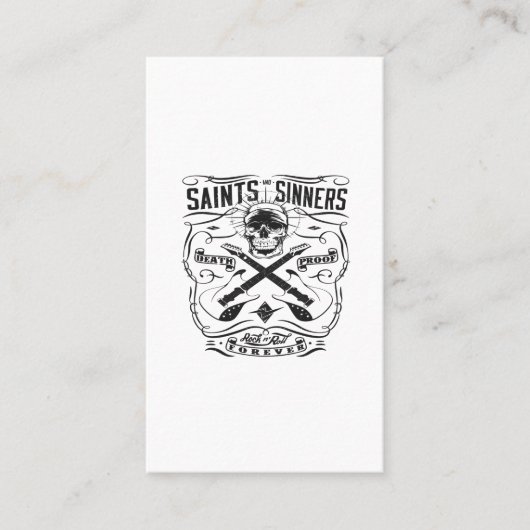 saint and sinners rock n roll forever death proof visitekaartje (Voorkant)