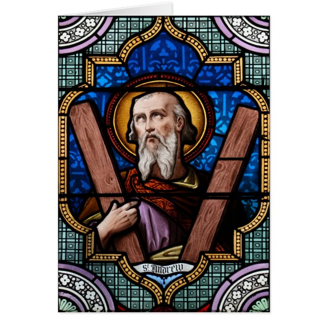 Saint Andrew (Apostle Andrew) Glas in lood Art (Voorkant)