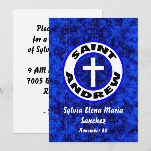 Saint Andrew Invite Kaart (Voorkant / Achterkant)