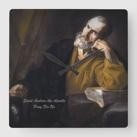Saint Andrew The Apostle Vierkante Klok (Voorkant)