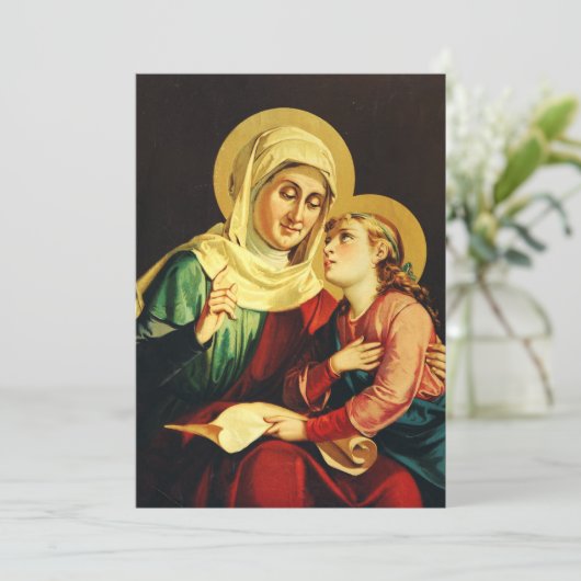 Saint Ann en Virgin Mary Feestdagenkaart (Staand voorkant)