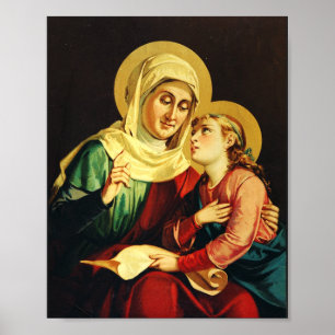 Saint Ann en Virgin Mary Poster