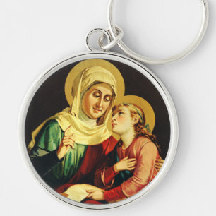 Saint Ann en Virgin Mary Sleutelhanger