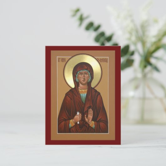 Saint Anna de Kaart van het Prophetess Icon Prayer (Staand voorkant)