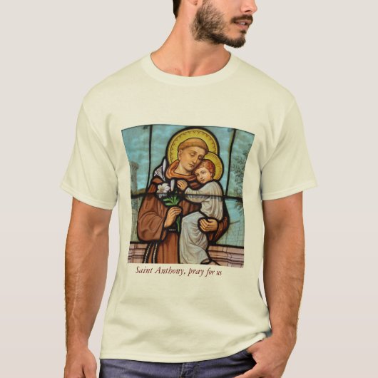 Saint Anthony bidt ons katholiek shirt (Voorkant)