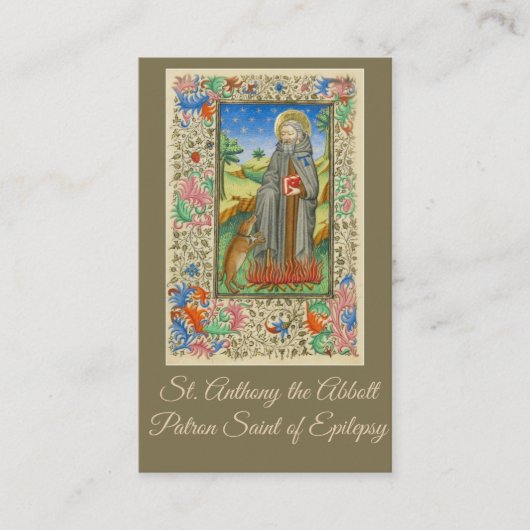 Saint Anthony de Abbott Patron van de Heilige Stoe Visitekaartje (Voorkant)