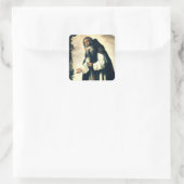 Saint Anthony de Anchorite Vierkante Sticker (Tas)