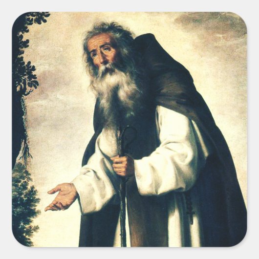Saint Anthony de Anchorite Vierkante Sticker (Voorkant)