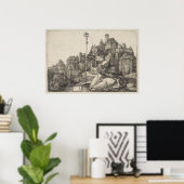 Saint Anthony Engraving door Albrecht Durer Poster (Thuiskantoor)