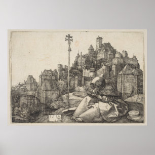 Saint Anthony Engraving door Albrecht Durer Poster