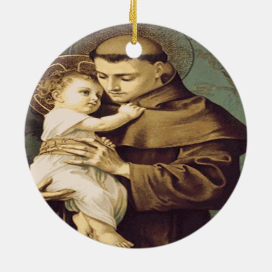 Saint Anthony Padua Keramisch Ornament (Achterkant)
