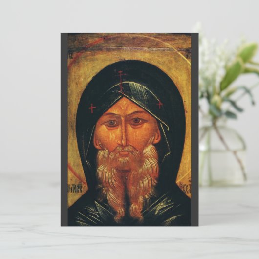 Saint Anthony van de woestijn Feestdagenkaart (Staand voorkant)