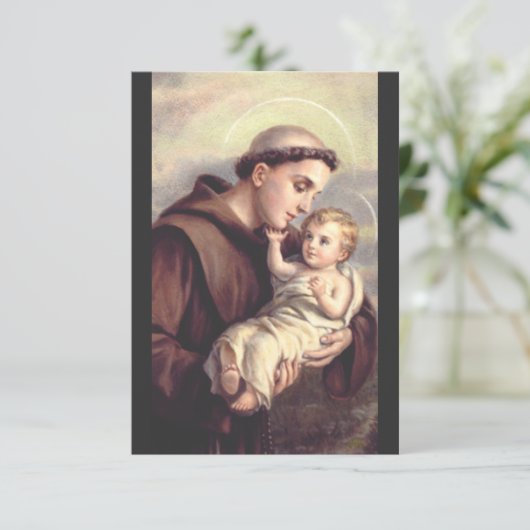 Saint Anthony van Padua Bedankkaart (Staand voorkant)