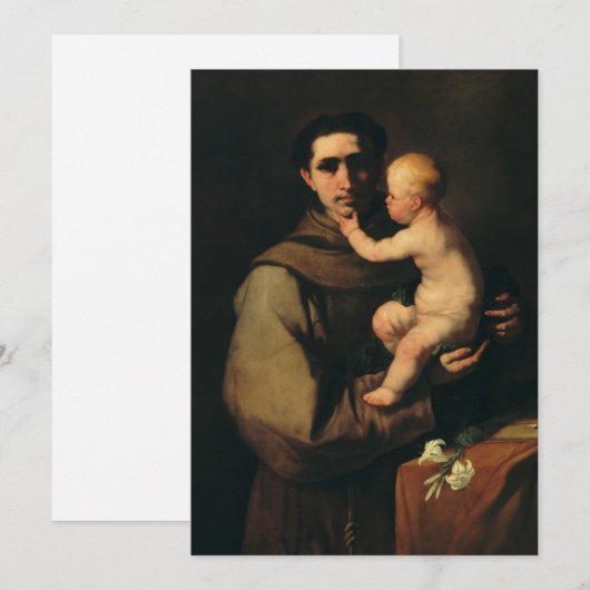 Saint Anthony van Padua door Luca Giordano Feestdagenkaart (Voorkant / Achterkant)