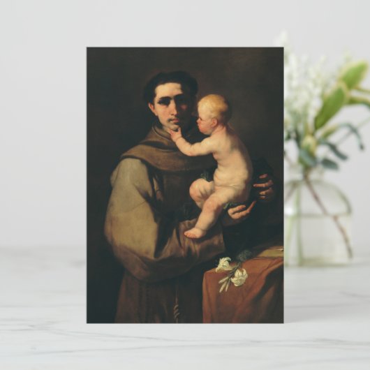 Saint Anthony van Padua door Luca Giordano Feestdagenkaart (Staand voorkant)
